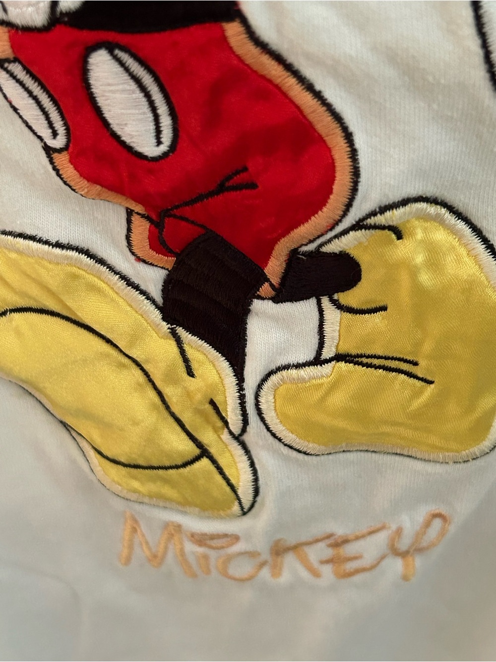 Disney White Mickey Mouse Graphic Tee w Accents Vintage Whimsy XL EUC Cartoon - Picture 7 of 14